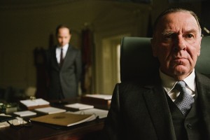 Left to right: Giovanni Ribisi plays Lee White and Tom Wilkinson plays President Lyndon B. Johnson in SELMA, from Paramount Pictures, Pathé, and Harpo Films.